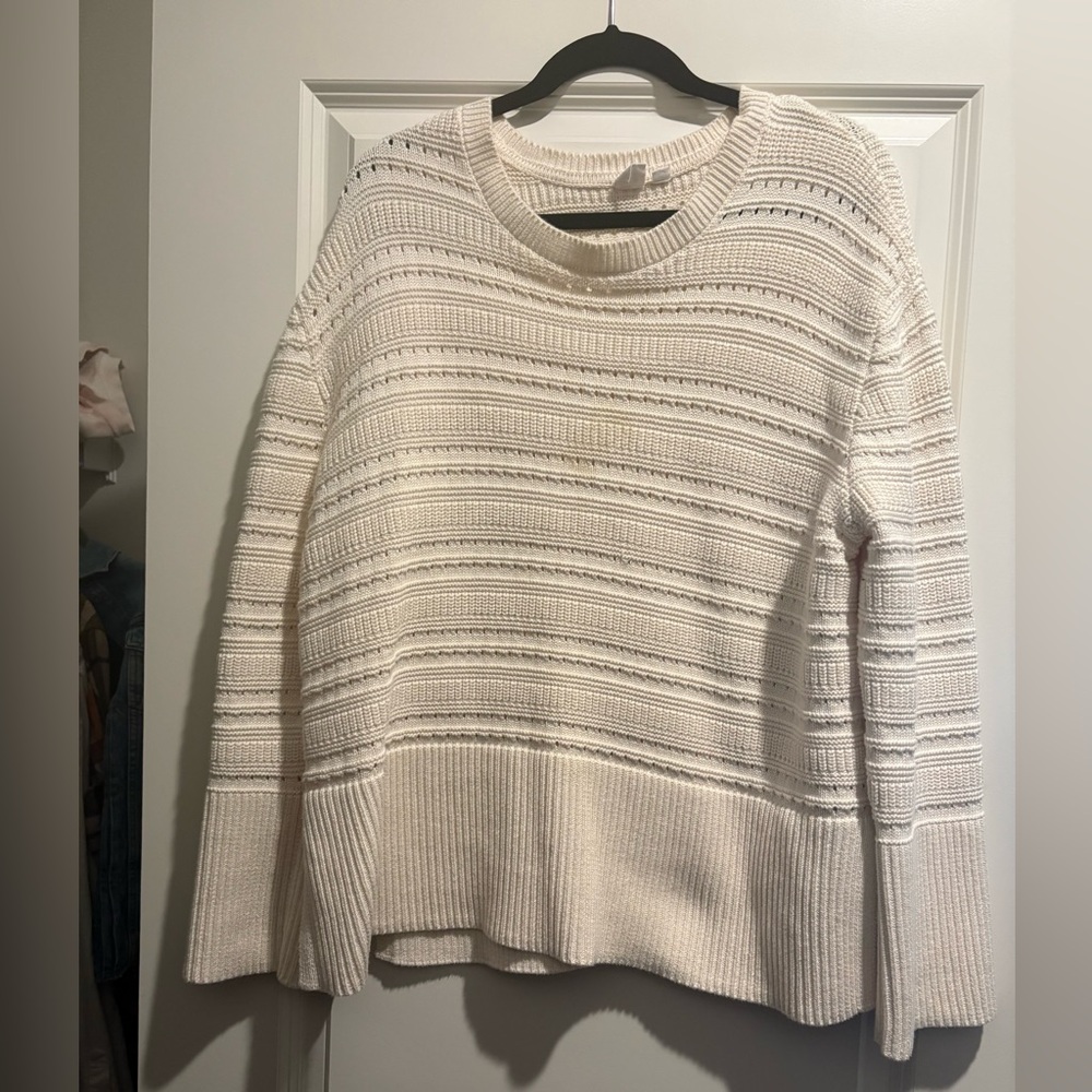Gap 100% cotton crochet heavy sweater